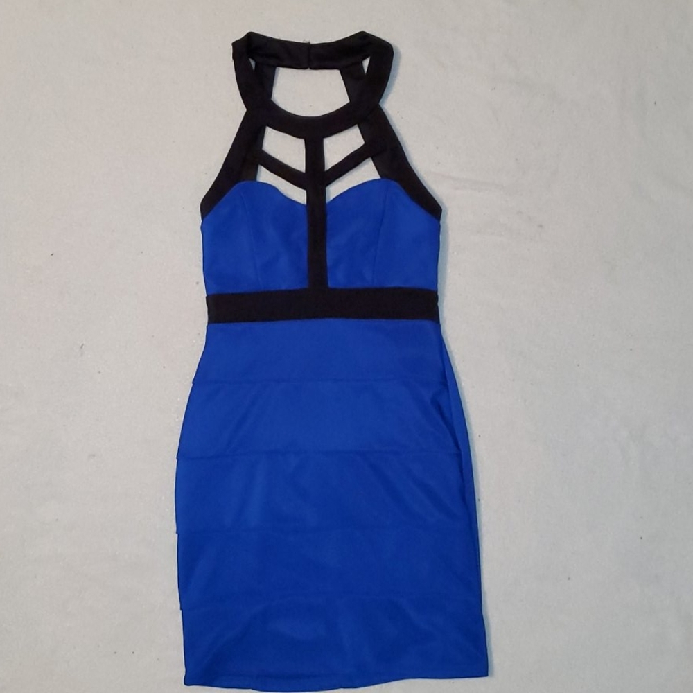 Royal blue bodycon dress